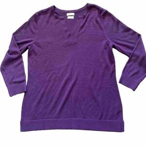 Van Heusen Purple Women’s Pullover Sweater Size Large V Neck